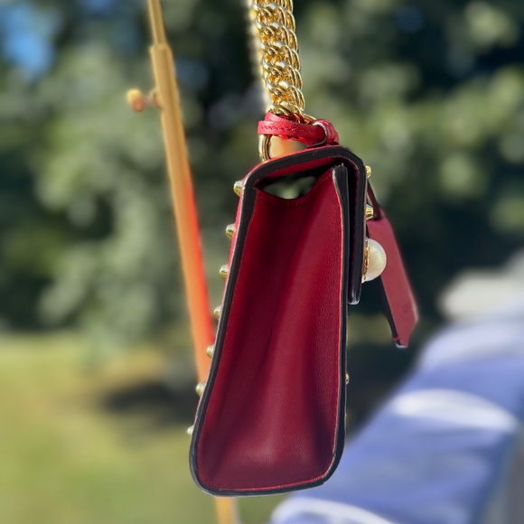 Gucci Padlock Red Studded Calfskin Shoulder Bag with COA - Picture 6 of 7